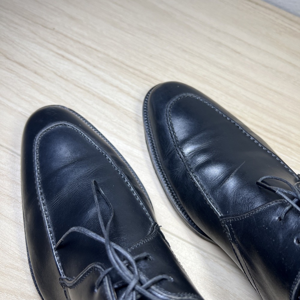Magnanni Basilio Black Leather Oxford Apron Toe Made in Spain Men's 10 (12436) - Picture 9 of 13